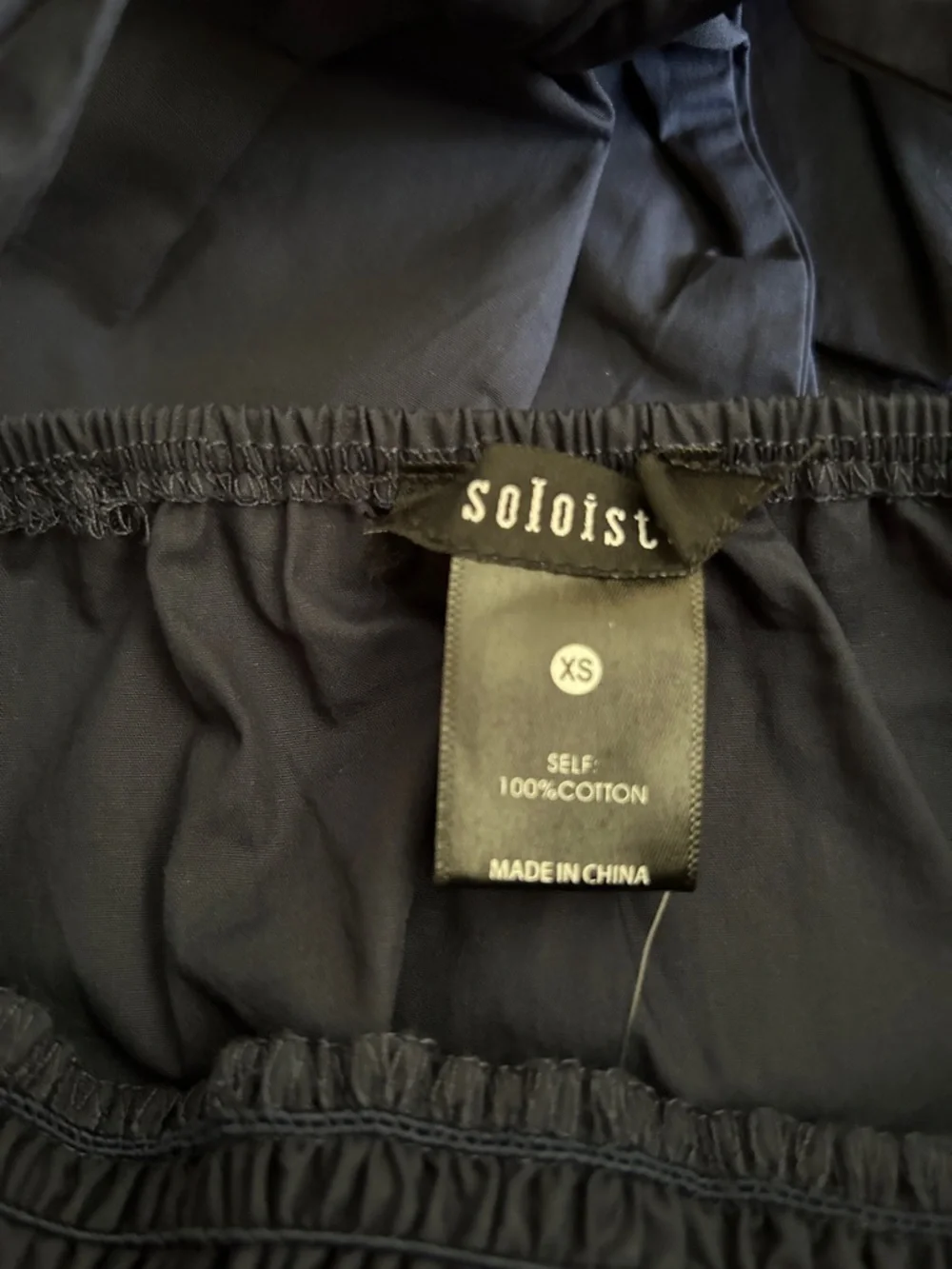 Aritzia Off-Shoulder Smocked Navy Blue Top - Picture 6 of 7